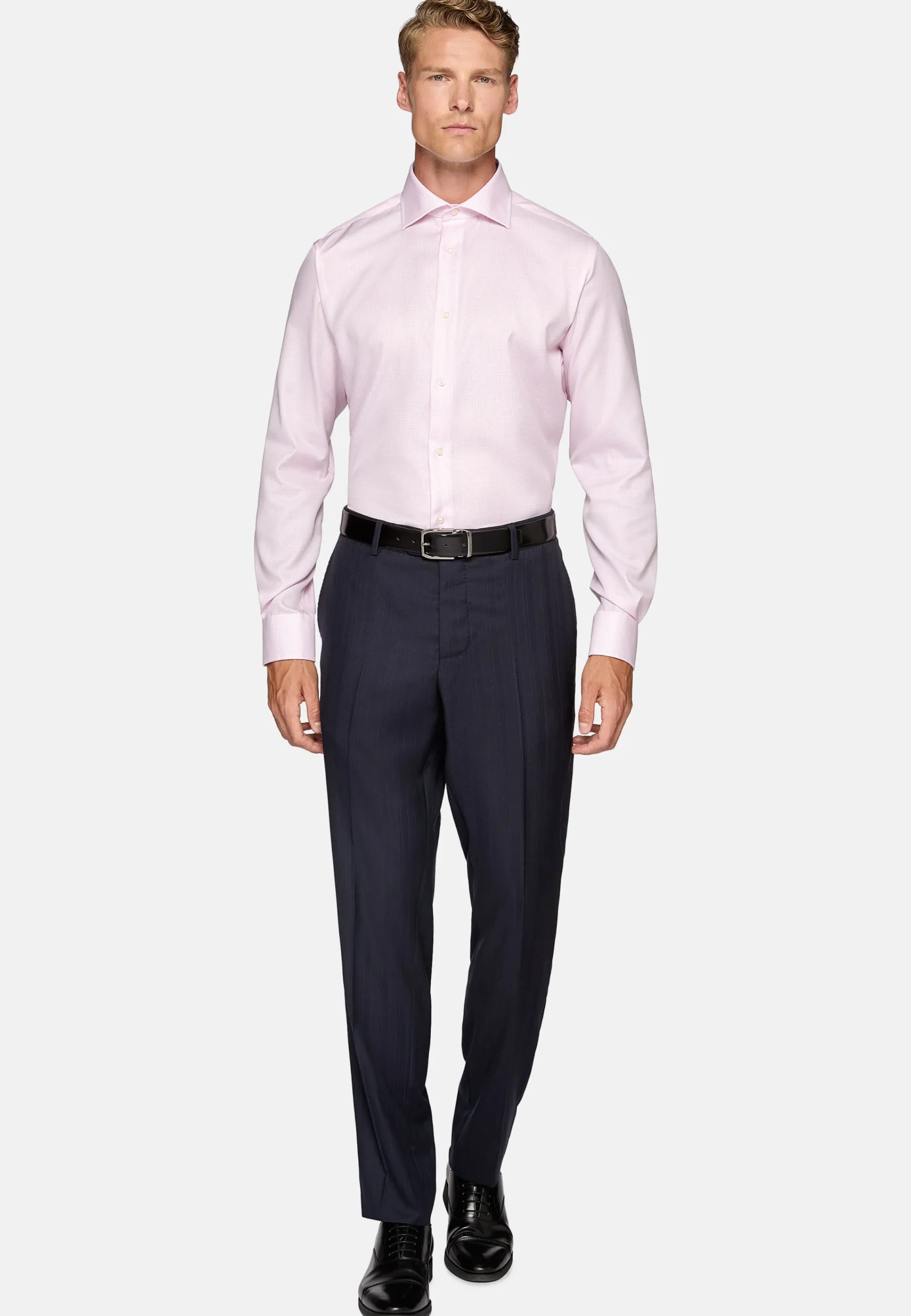 Chemises Habillées-Boggi Milano Chemise En Coton Dobby Regular Fit Rose