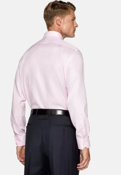 Chemises Habillées-Boggi Milano Chemise En Coton Dobby Regular Fit Rose