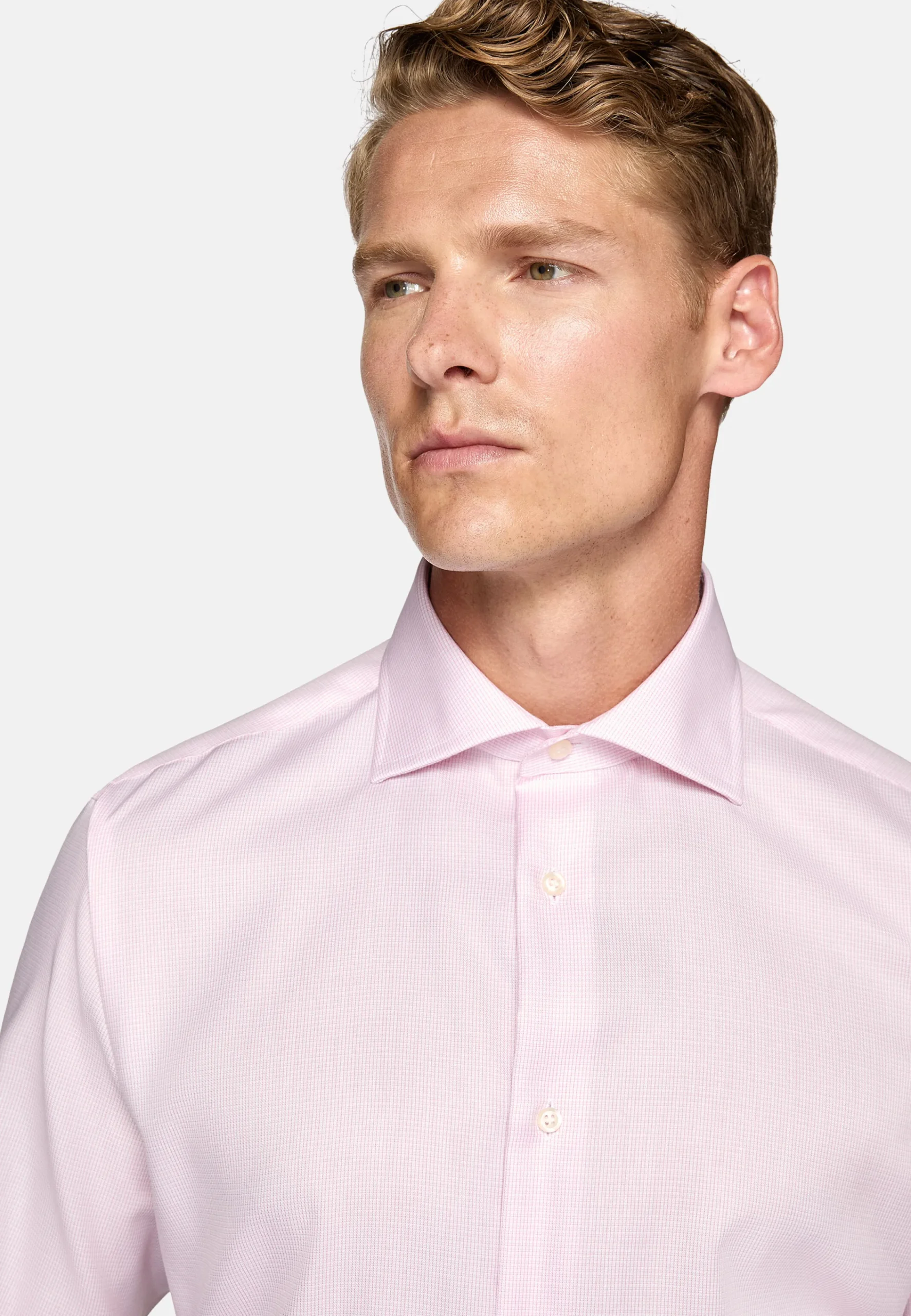 Chemises Habillées-Boggi Milano Chemise En Coton Dobby Regular Fit Rose