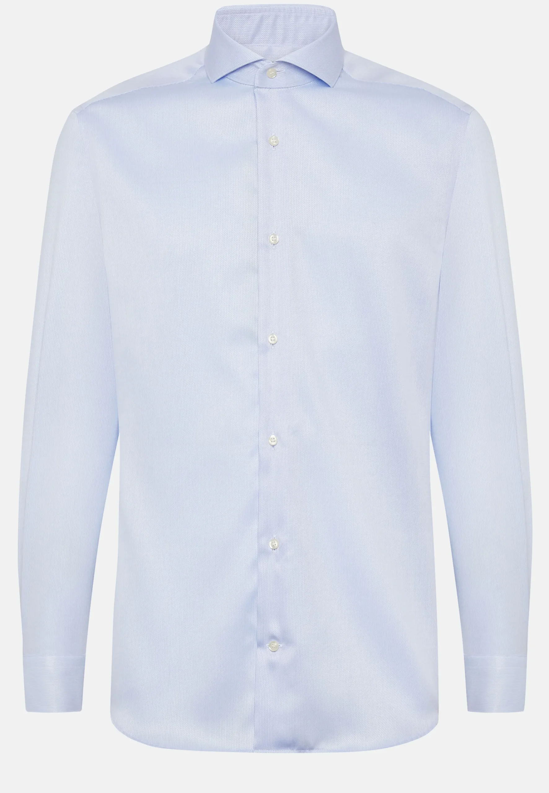 Chemises Habillées-Boggi Milano Chemise En Coton Dobby Slim Fit Bleu clair
