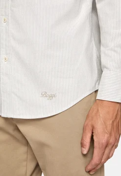 Chemises Décontractée-Boggi Milano Chemise En Coton Oxford Bio Coupe Droite Light grey