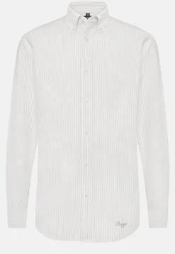 Chemises Décontractée-Boggi Milano Chemise En Coton Oxford Bio Coupe Droite Light grey