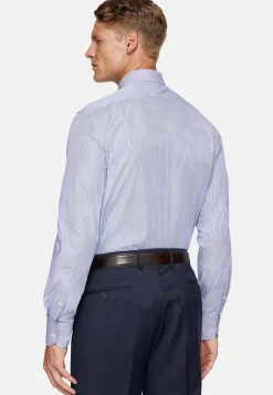 Chemises Habillées-Boggi Milano Chemise En Coton Pinpoint Regular Fit Bleu