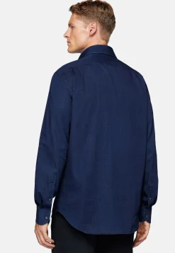 Chemises Décontractée-Boggi Milano Chemise En Denim De Coton Regular Fit Indigo