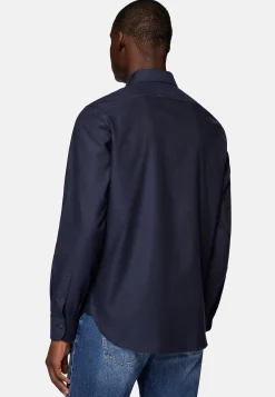 Chemises Décontractée-Boggi Milano Chemise En Flanelle De Coton Tencel Regular Fit