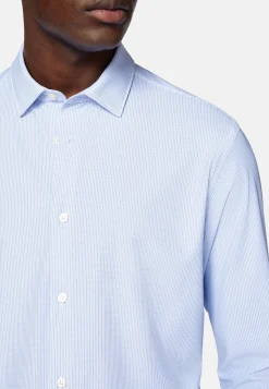 Chemises Décontractée-Boggi Milano Chemise En Nylon Extensible Slim Fit Bleu clair