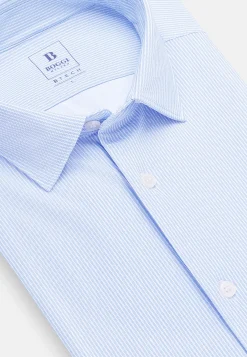 Chemises Décontractée-Boggi Milano Chemise En Nylon Extensible Slim Fit Bleu clair
