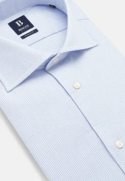 Chemises Habillées-Boggi Milano Chemise En Sergé De Coton Regular Fit Bleu clair