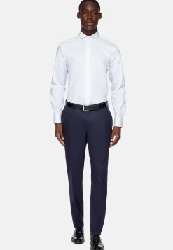 Chemises Habillées-Boggi Milano Chemise En Sergé De Coton Regular Fit Bleu clair