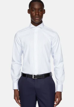 Chemises Habillées-Boggi Milano Chemise En Sergé De Coton Regular Fit Bleu clair