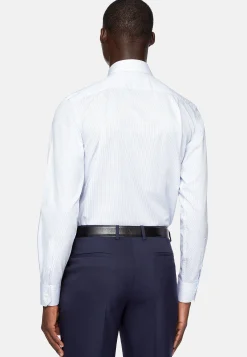 Chemises Habillées-Boggi Milano Chemise En Sergé De Coton Regular Fit Bleu clair