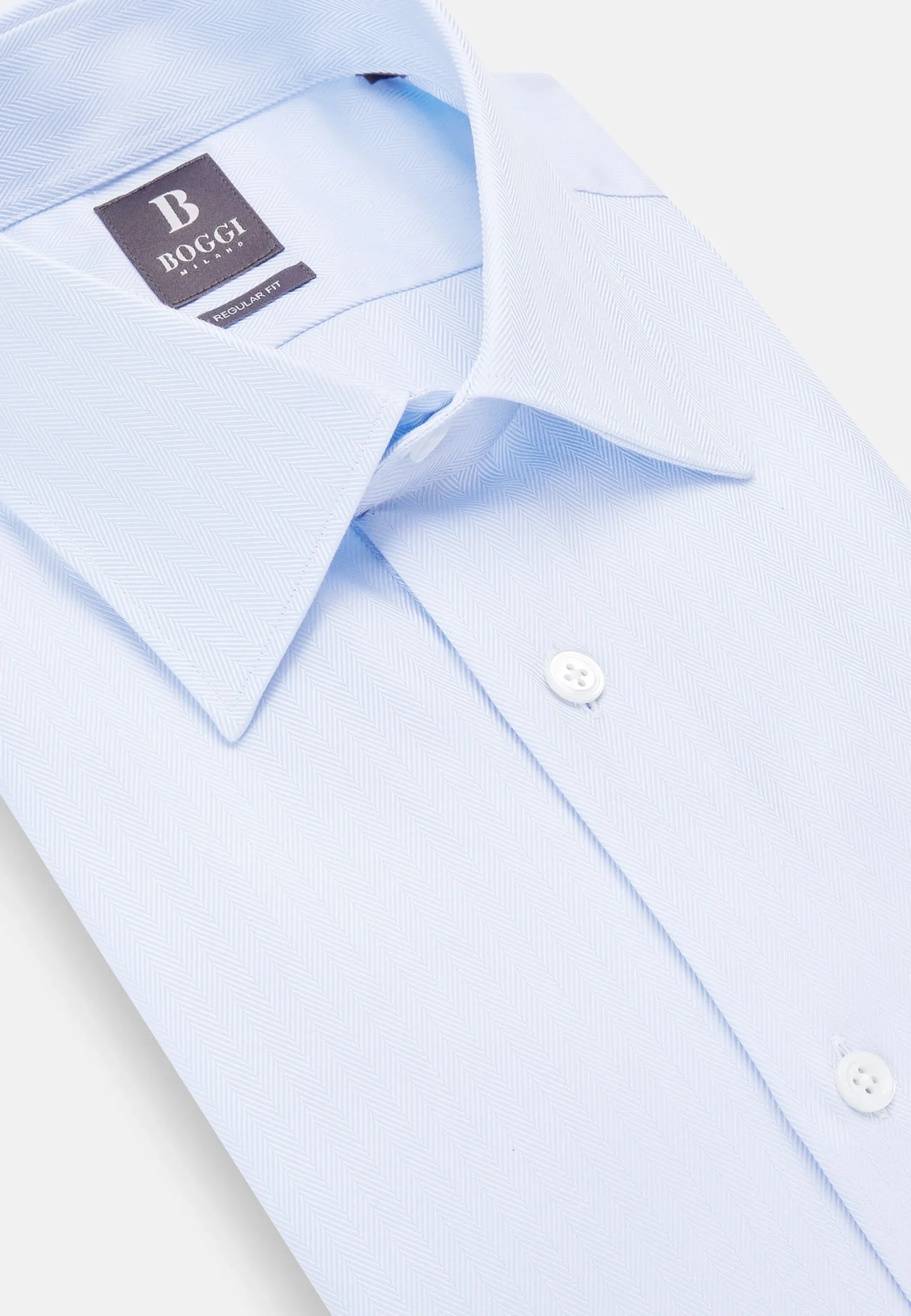 Chemises Habillées-Boggi Milano Chemise En Sergé De Coton Regular Fit