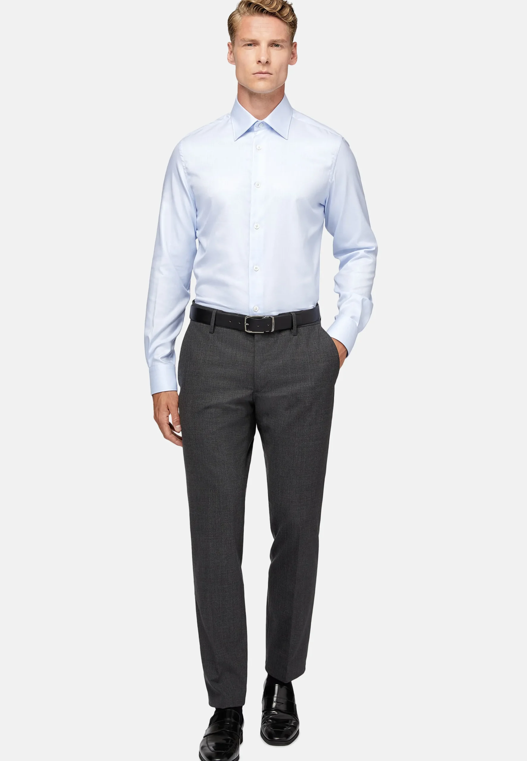 Chemises Habillées-Boggi Milano Chemise En Sergé De Coton Regular Fit