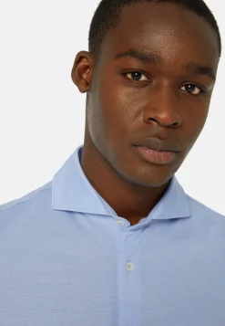 Chemises Polo-Boggi Milano Chemise Polo En Piqué Fil D'Écosse Coupe Slim Bleu clair