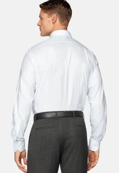 Chemises Habillées-Boggi Milano Chemise Rayée En Coton Dobby Regular Fit Bleu clair