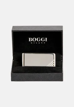 Boutons De Manchette-Boggi Milano Clip Avec Logo Argent