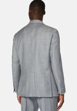 Costumes-Boggi Milano Costume À Fines Rayures En Pure Laine Gris