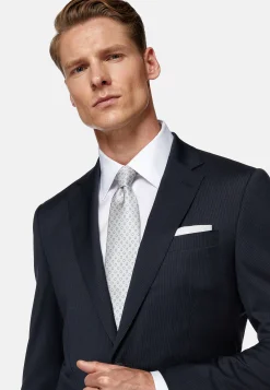 Costumes-Boggi Milano Costume Bleu À Rayures En Laine Extensible bleu marine