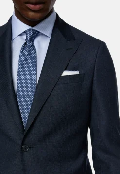 Costumes-Boggi Milano Costume À Fines Rayures En Pure Laine bleu marine