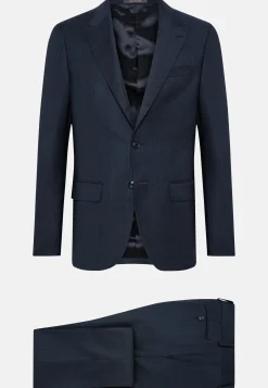 Costumes-Boggi Milano Costume À Fines Rayures En Pure Laine bleu marine