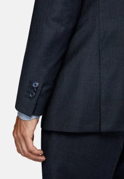 Costumes-Boggi Milano Costume À Fines Rayures En Pure Laine bleu marine