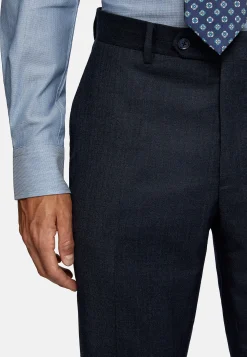 Costumes-Boggi Milano Costume À Fines Rayures En Pure Laine bleu marine