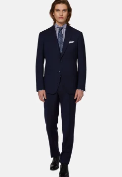 Costumes-Boggi Milano Costume À Fines Rayures En Pure Laine bleu marine