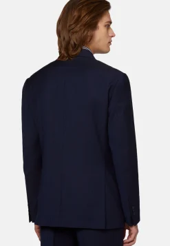 Costumes-Boggi Milano Costume À Fines Rayures En Pure Laine bleu marine