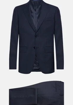 Costumes-Boggi Milano Costume À Micromotif En Pure Laine bleu marine