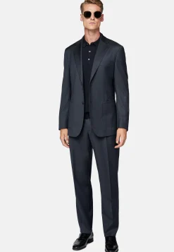 Costumes-Boggi Milano Costume Bleu Marine En Laine Extensible