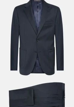 Costumes-Boggi Milano Costume Bleu Marine En Laine Extensible