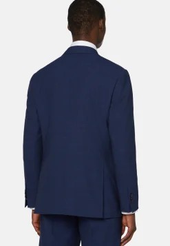 Costumes-Boggi Milano Costume Prince-De-Galles En Laine Super 130 bleu marine