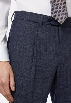 Costumes-Boggi Milano Costume Prince-De-Galles En Pure Laine Bleu