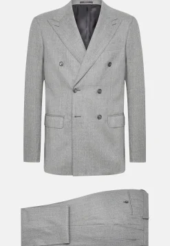 Costumes-Boggi Milano Costume Croisé Gris Clair En Pure Laine Light grey