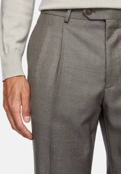 Costumes-Boggi Milano Costume Croisé Gris Tourterelle En Pure Laine Taupe