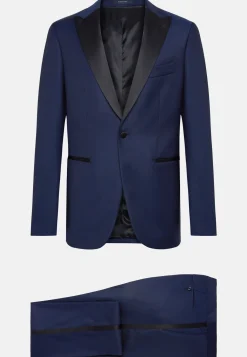 Smoking|Costumes-Boggi Milano Costume De Smoking En Laine Extensible bleu marine