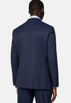 Costumes-Boggi Milano Costume En Laine Extensible bleu marine