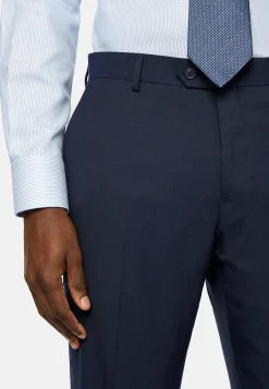 Costumes-Boggi Milano Costume En Laine Extensible bleu marine