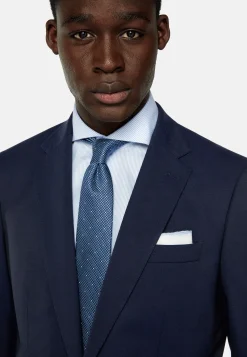 Costumes-Boggi Milano Costume En Laine Extensible bleu marine