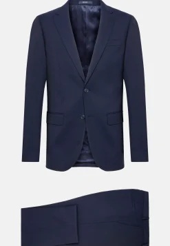 Costumes-Boggi Milano Costume En Laine Extensible bleu marine