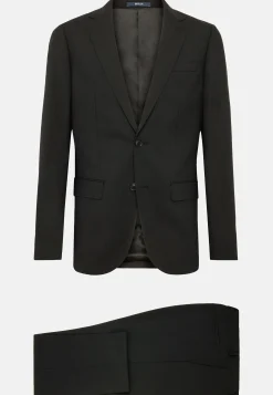 Costumes-Boggi Milano Costume En Laine Extensible Charbon