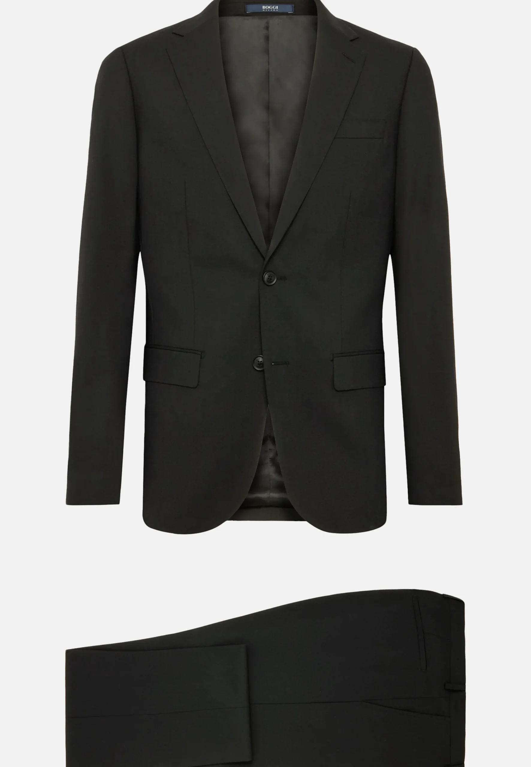 Costumes-Boggi Milano Costume En Laine Extensible Charbon