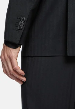 Costumes-Boggi Milano Costume À Chevrons En Pure Laine Noir