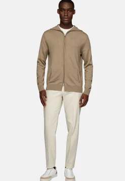 Tricots-Boggi Milano Gilet à Capuche En Laine Mérinos