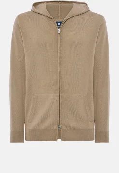 Tricots-Boggi Milano Gilet à Capuche En Laine Mérinos