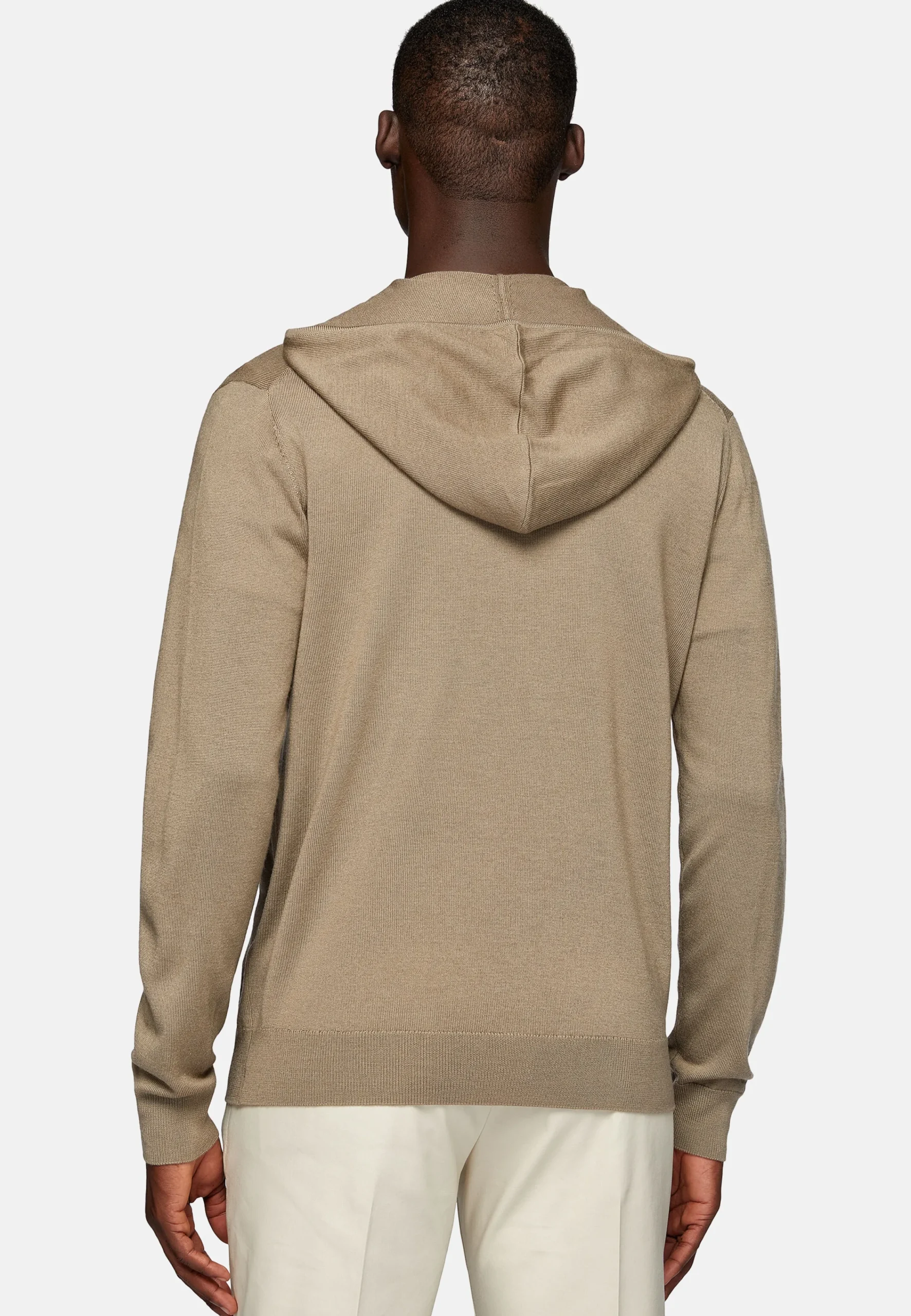 Tricots-Boggi Milano Gilet à Capuche En Laine Mérinos