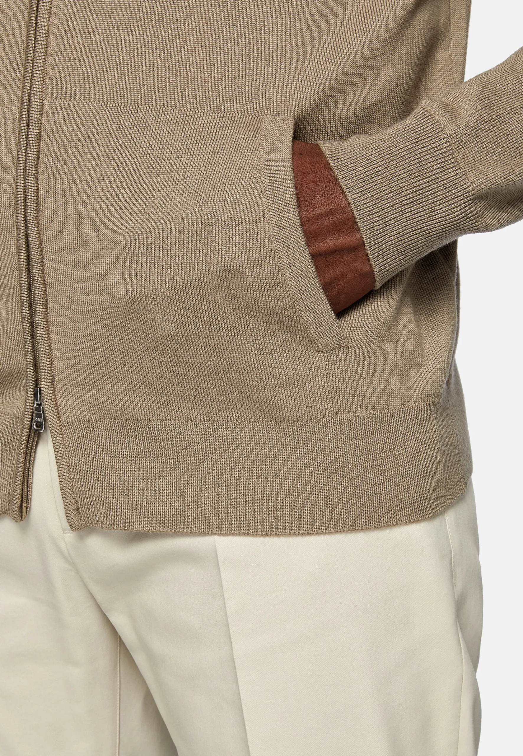 Tricots-Boggi Milano Gilet à Capuche En Laine Mérinos