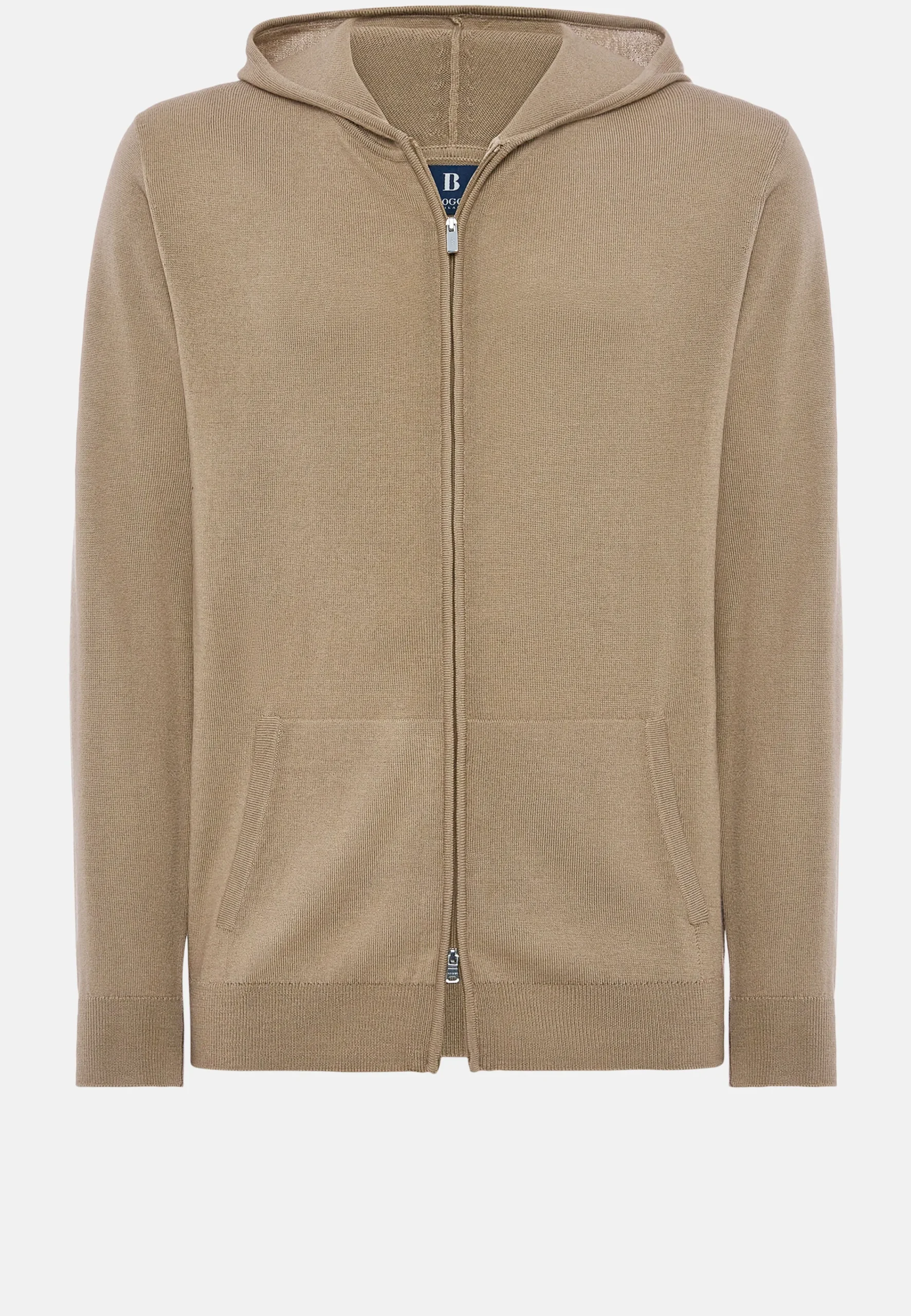 Tricots-Boggi Milano Gilet à Capuche En Laine Mérinos