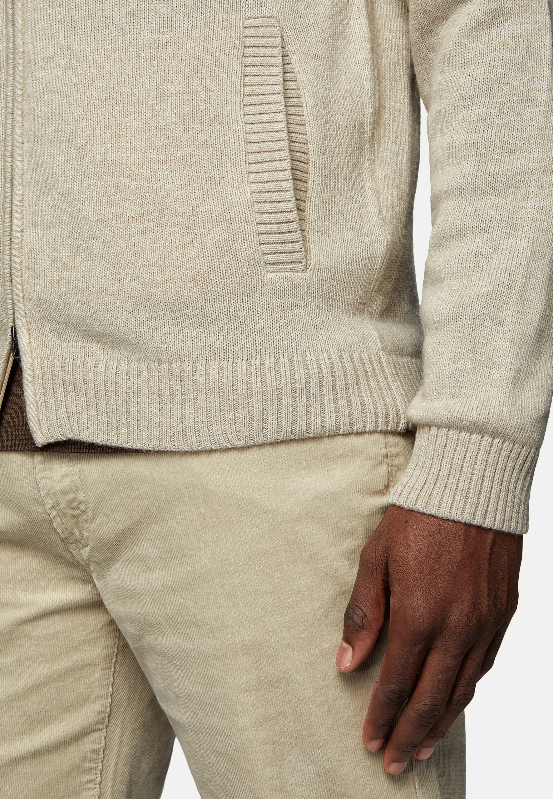 Tricots-Boggi Milano Gilet En Cachemire Mélangé Sable