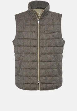 Blousons-Boggi Milano Gilet En Flanelle Rembourré En Plume D'Oie Taupe
